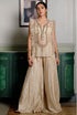 Fawzia Stone Embroidered Long Bib Yoke With Bustier And Sharara